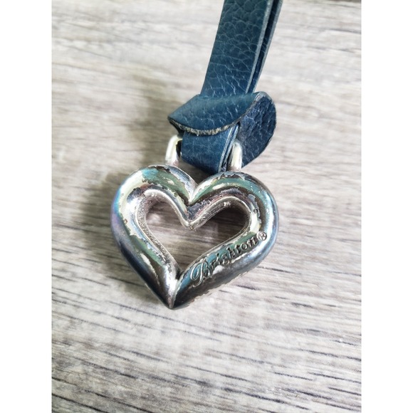 Brighton Leather Purse Crossbody Blue Patent Embossed Crocodile Bag Charm Tassel - Picture 8 of 13